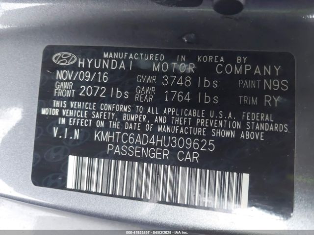 KMHTC6AD4HU309625 Hyundai Veloster