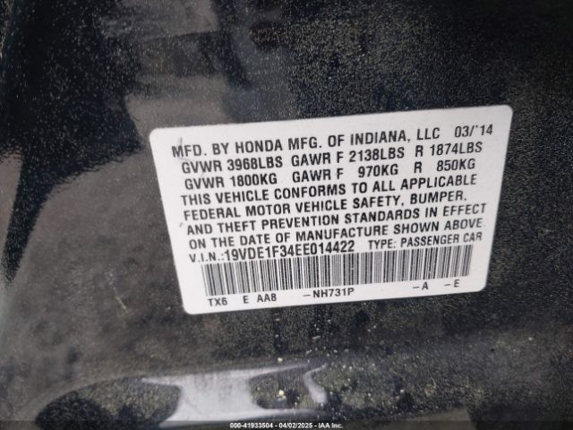 2014 ACURA ILX 19VDE1F34EE014422 Photo 8