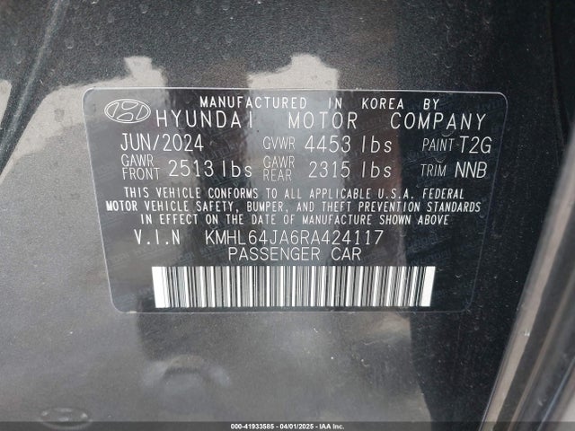 KMHL64JA6RA424117 Hyundai SONATA SEL