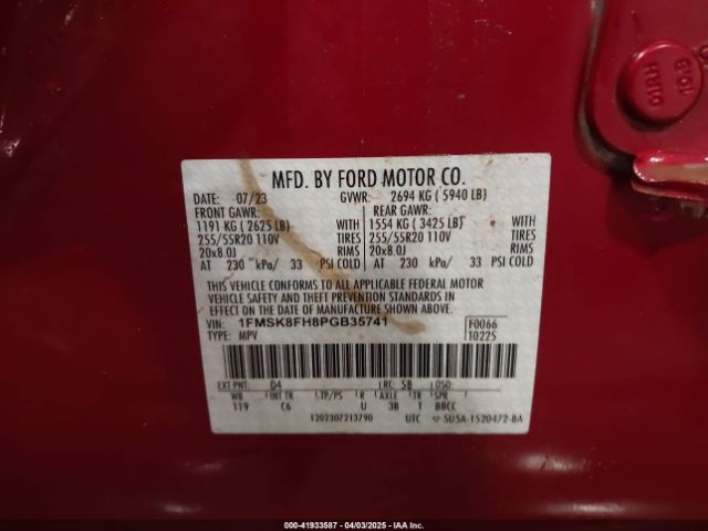 1FMSK8FH8PGB35741 Ford Explorer Limited