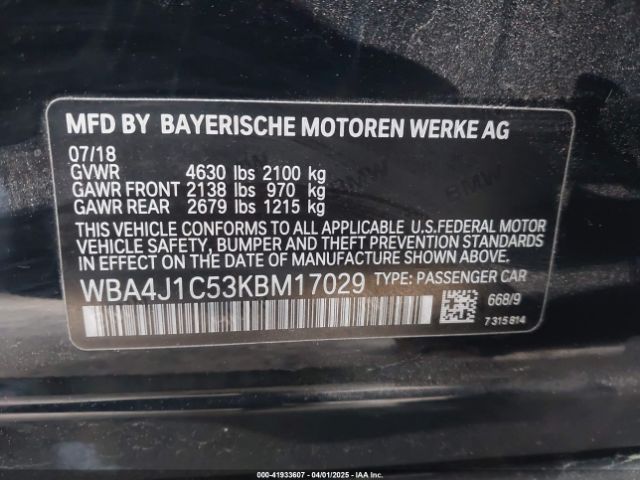 WBA4J1C53KBM17029 BMW 430i Gran Coupe