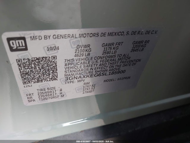 3GNAXKEG6SL185900 Chevrolet Equinox Fwd Activ