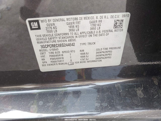 3GCPCREC8EG244642 Chevrolet Silverado 1500 2lt