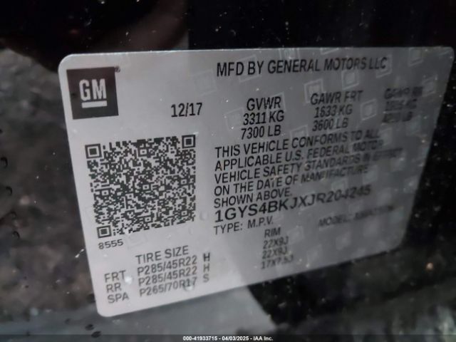 2018 CADILLAC ESCALADE 1GYS4BKJXJR204245 Photo 8