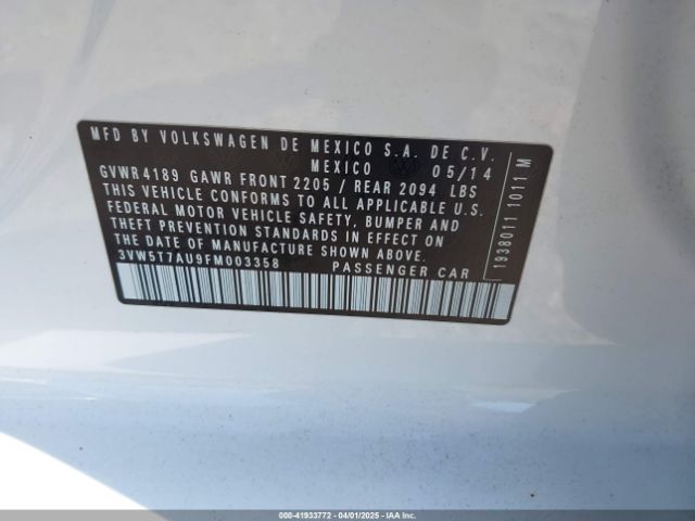 3VW5T7AU9FM003358 Volkswagen Golf Gti 2.0t Autobahn 4-door