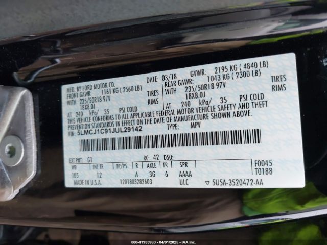 5LMCJ1C91JUL29142 Lincoln Mkc Premiere