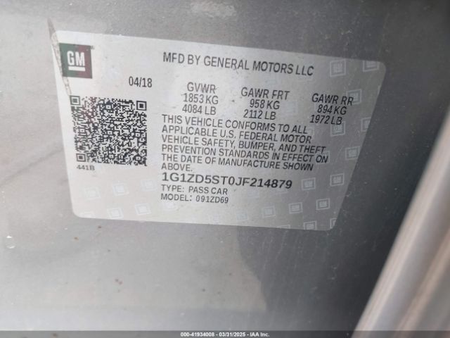 1G1ZD5ST0JF214879 Chevrolet MALIBU LT