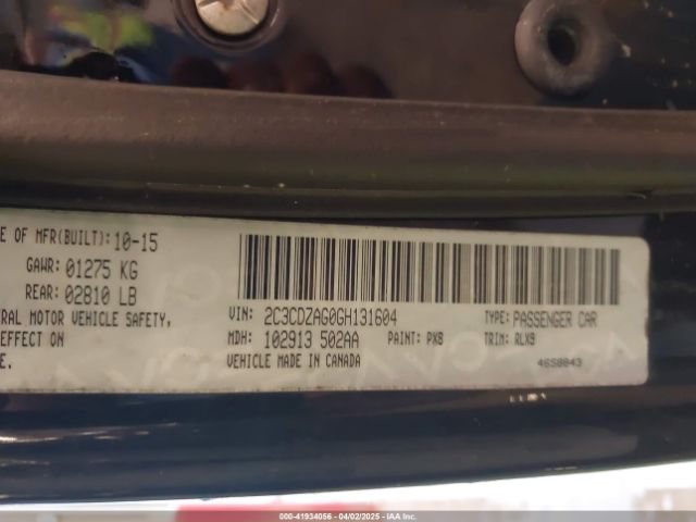 2C3CDZAG0GH131604 Dodge Challenger Sxt Plus