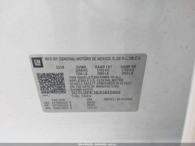 3GTU2PEJ8JG615866 GMC Sierra 1500 Denali