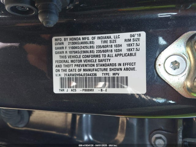 7FARW2H94JE044336 Honda Cr-v Touring