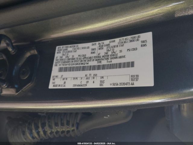 1FTEW1EGXGKE96214 Ford F-150 Xlt