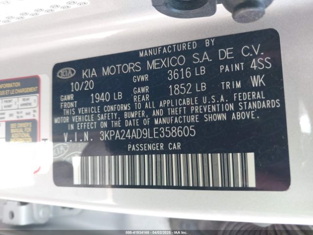 3KPA24AD9LE358605 KIA RIO S