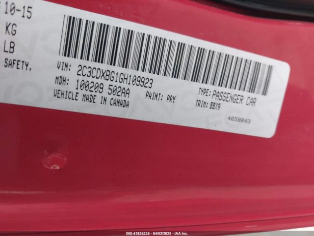 2C3CDXBG1GH109923 Dodge Charger Se
