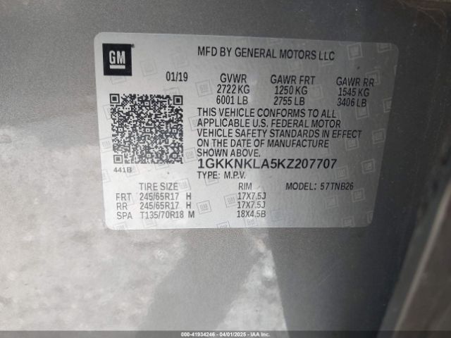 1GKKNKLA5KZ207707 GMC Acadia Sle-1