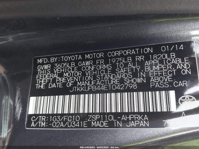 JTKKUPB44E1042798 Scion XD