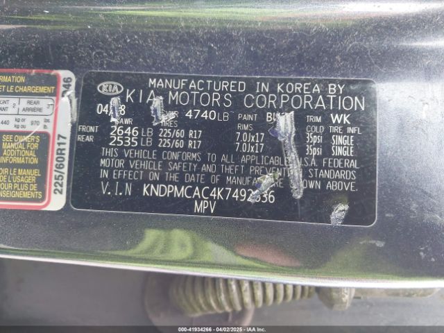 KNDPMCAC4K7492636 KIA Sportage Lx