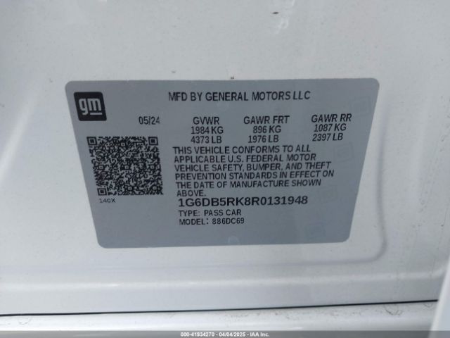 1G6DB5RK8R0131948 Cadillac Ct4 Premium Luxury