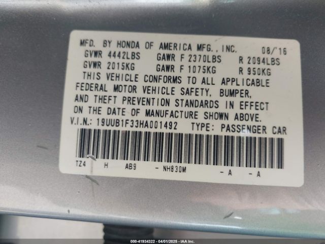 2017 ACURA TLX 19UUB1F33HA001492 Photo 8