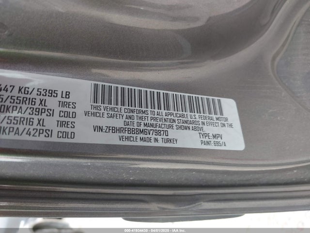 ZFBHRFBB8M6V79870 RAM Promaster City Slt