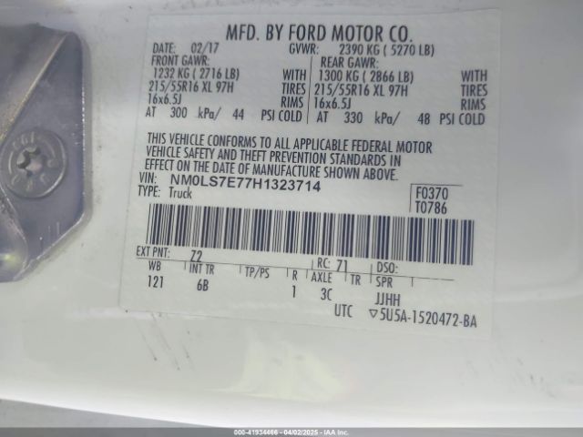 NM0LS7E77H1323714 Ford Transit Connect Xl