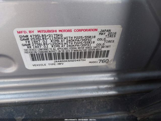 JA4AD2A32GZ049794 Mitsubishi Outlander Es