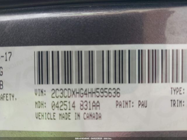 2C3CDXHG4HH595636 Dodge Charger Sxt Rwd