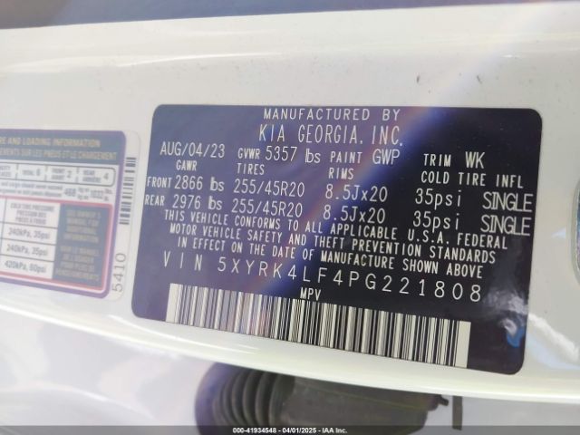 2023 KIA SORENTO 5XYRK4LF4PG221808 Photo 8