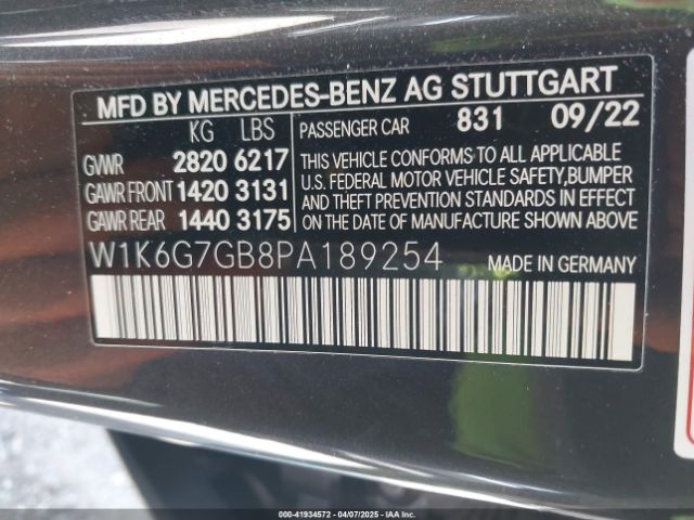 W1K6G7GB8PA189254 Mercedes-Benz S 580 4matic