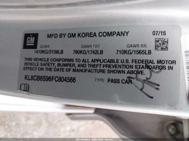 KL8CB6S96FC804566 Chevrolet Spark Ls Cvt