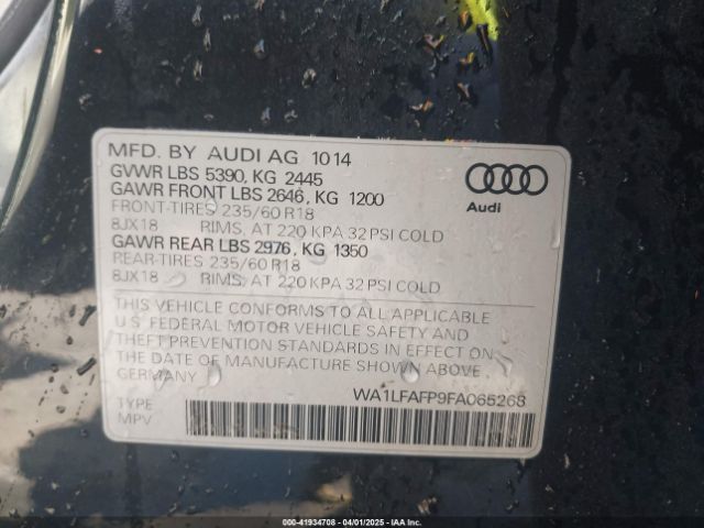 WA1LFAFP9FA065268 Audi Q5 2.0t Premium