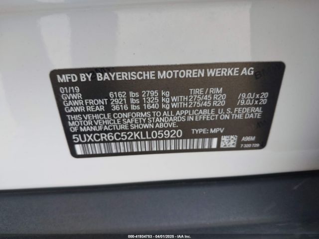 5UXCR6C52KLL05920 BMW X5 Xdrive40i