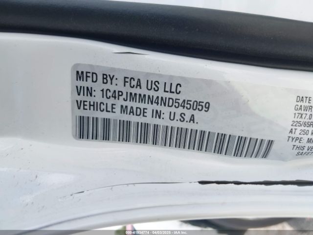 1C4PJMMN4ND545059 Jeep Cherokee Latitude Lux 4x4