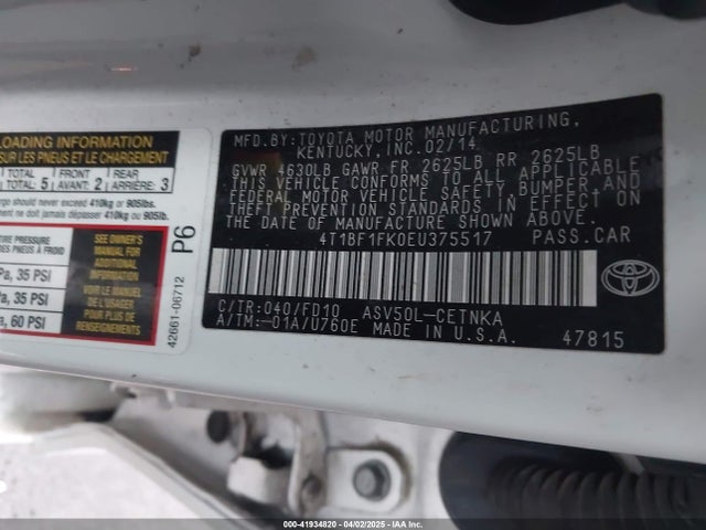 4T1BF1FK0EU375517 Toyota CAMRY LE
