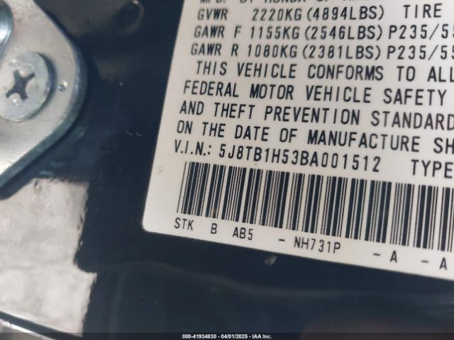 2011 ACURA RDX 5J8TB1H53BA001512 Photo 8