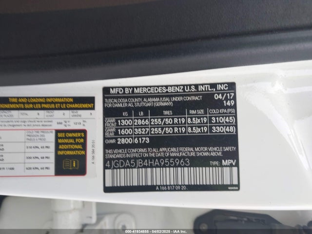4JGDA5JB4HA955963 Mercedes-Benz m276