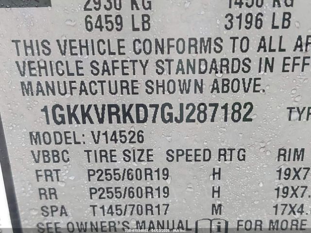 1GKKVRKD7GJ287182 GMC ACADIA SLT