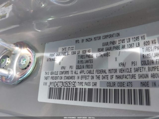 JM1NDAD73N0505190 Mazda Mx-5 Miata Grand Touring