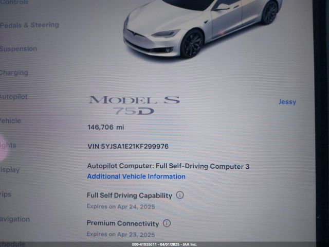 2019 TESLA MODEL S 5YJSA1E21KF299976 Photo 6