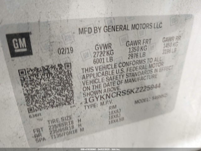 2019 CADILLAC XT5 1GYKNCRS5KZ225944 Photo 8