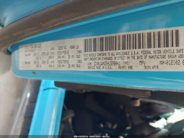 1C4AJWAG5HL578041 Jeep Wrangler Sport 4x4