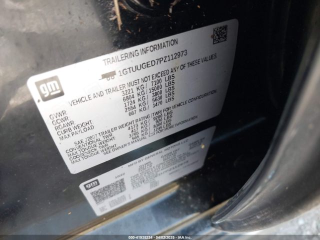 1GTUUGED7PZ112973 GMC Sierra 1500 4wd  Short Box Denali