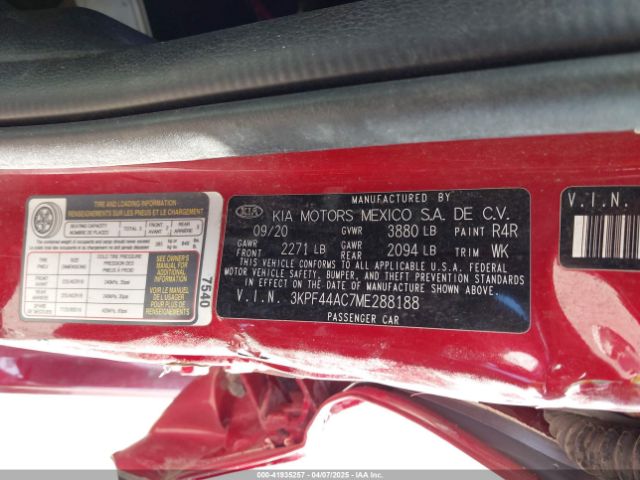 3KPF44AC7ME288188 KIA Forte Gt Manual