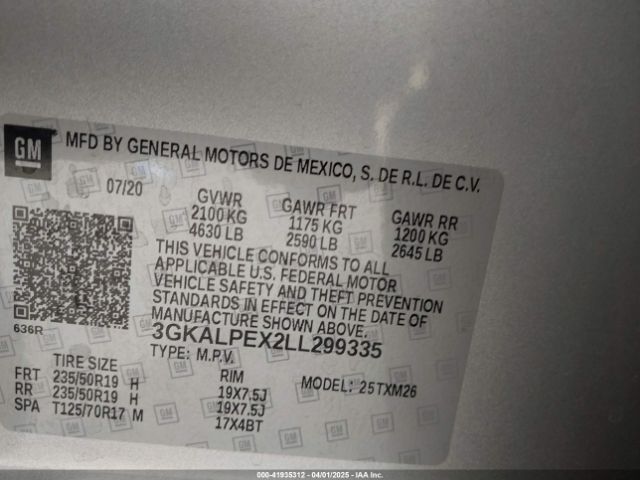 3GKALPEX2LL299335 GMC Terrain Fwd Slt