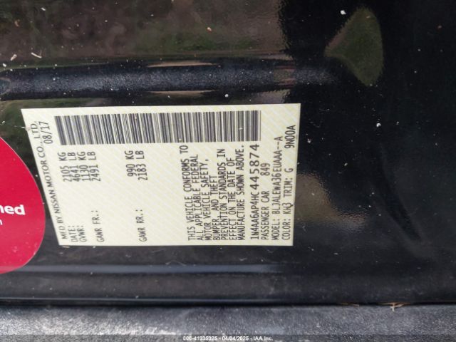 1N4AA6AP4HC445874 Nissan Maxima 3.5 Sl