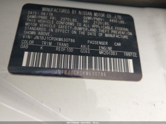 JN1BJ1CR0KW630786 Nissan Rogue Sport Sv