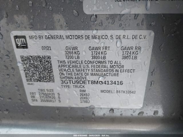 3GTU9DET8MG413416 GMC SIERRA 1500