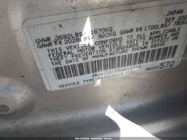 2005 MITSUBISHI LANCER JA3AJ26E55U014748 Photo 8