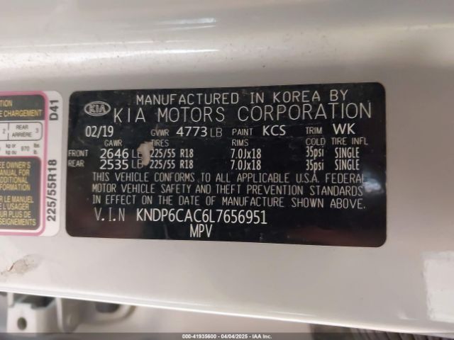 2020 KIA SPORTAGE KNDP6CAC6L7656951 Photo 8