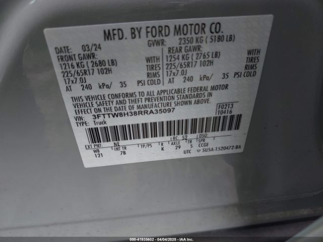 3FTTW8H38RRA35097 Ford Maverick Xlt