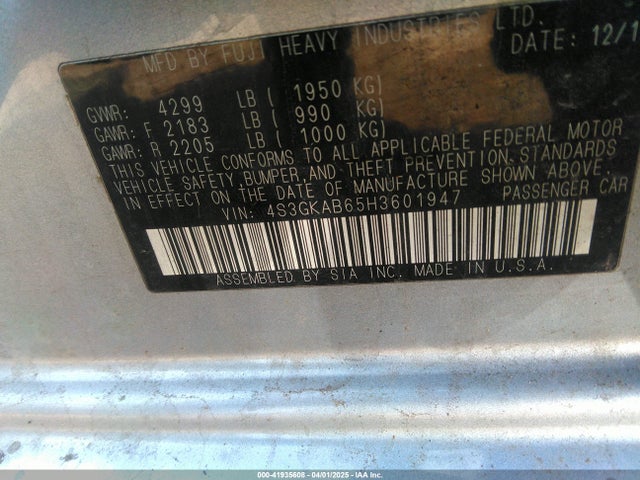 4S3GKAB65H3601947 Subaru Impreza 2.0i Premium